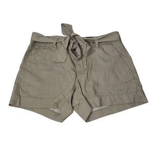 Banana Republic Womens SZ 2 Shorts Beige Cotton Tie Waist 4.5" Short New w Tags
